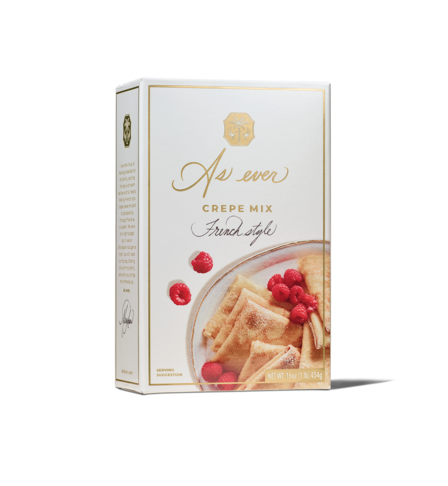 Crepe mix box side view