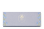A blue chocolate box with blue flowers with green stems climbing the outside edges. A gold As ever logo is in the centre of the box. 