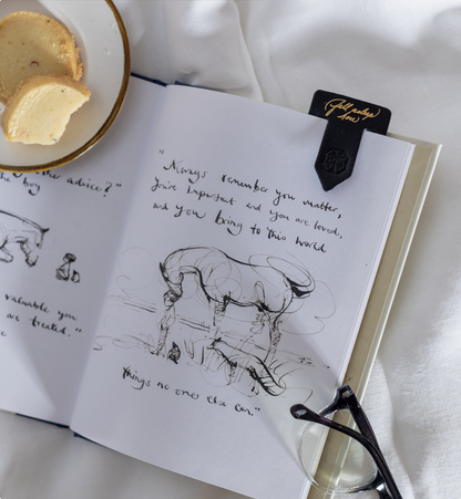 "Fell Asleep Here" Leather Bookmark