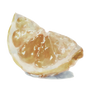 Sliced lemon on a white background