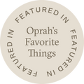 Circular sticker with 'Featured in Oprah's Favorite Things' text